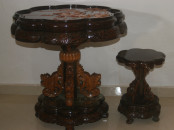 Table en bois rare Incrustée Fabriquée à Hong Kong