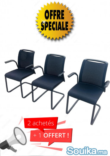 Chaise luge steelcase Reply noir avec accoudoir em