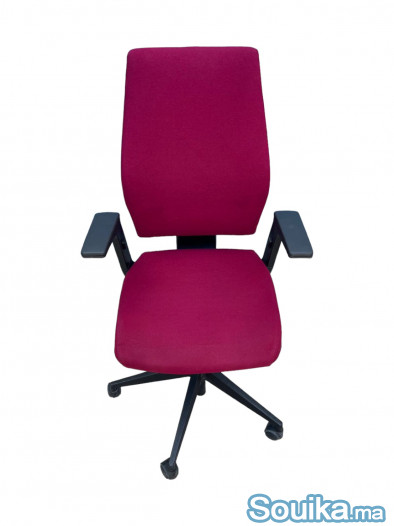 Fauteuil de bureau SOKOA Sedna tissu rouge promo