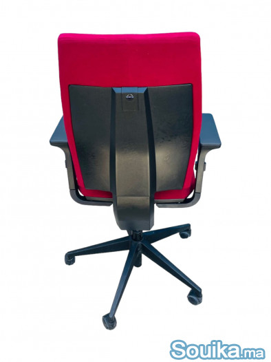 Fauteuil de bureau SOKOA Sedna tissu rouge promo