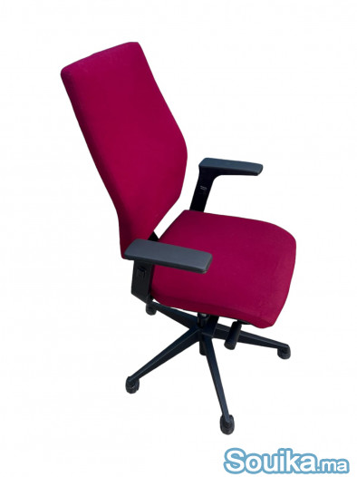 Fauteuil de bureau SOKOA Sedna tissu rouge promo