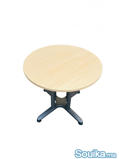 Table ronde Strafor 80cm finition chêne