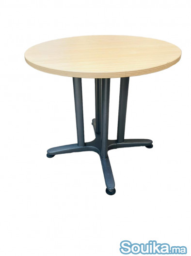 Table ronde Strafor 80cm finition chêne