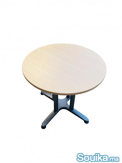 Table ronde Strafor 80cm finition chêne