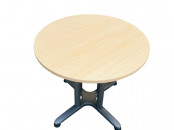 Table ronde Strafor 80cm finition chêne