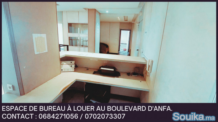 Location espace bureau 360m2 à Anfa