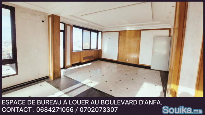 Location espace bureau 360m2 à Anfa