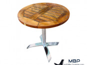 Table de Jardin Bar Ronde en Frêne - 68 cm