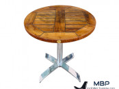 Table de Jardin Bar Ronde en Frêne - 68 cm