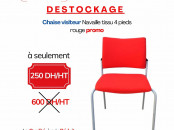 Chaise Visiteur Navaille - Tissu Rouge