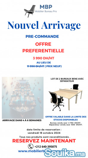 Deux Bureaux avec Séparateur Inclus