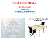 Deux Bureaux avec Séparateur Inclus