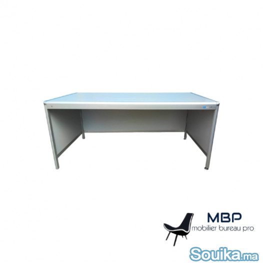 Bureau droit de travail finition aluminium Stielow