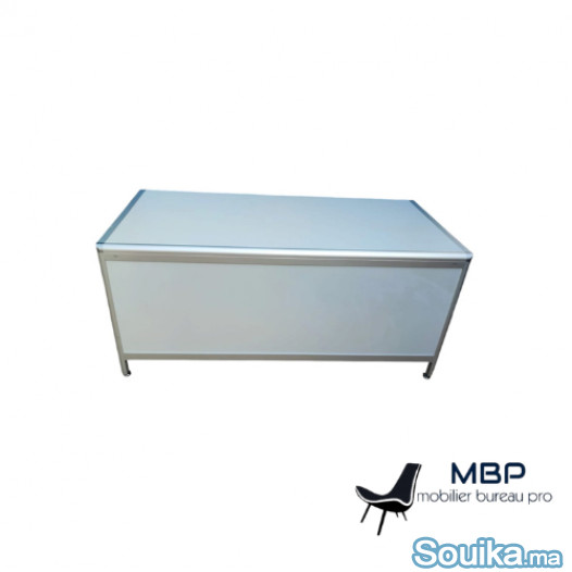 Bureau droit de travail finition aluminium Stielow