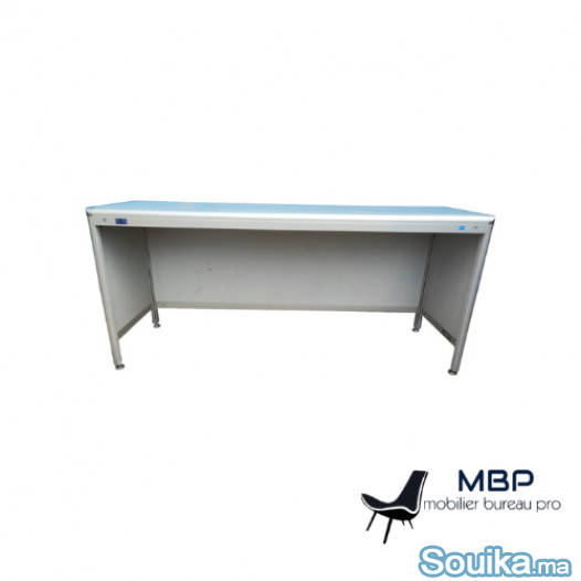 Bureau droit de travail finition aluminium Stielow