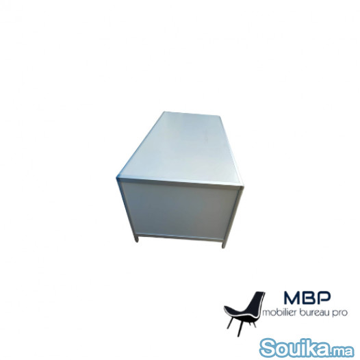 Bureau droit de travail finition aluminium Stielow