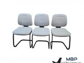 Lot de 3 chaises visiteur Ronéo luge gris - Promo