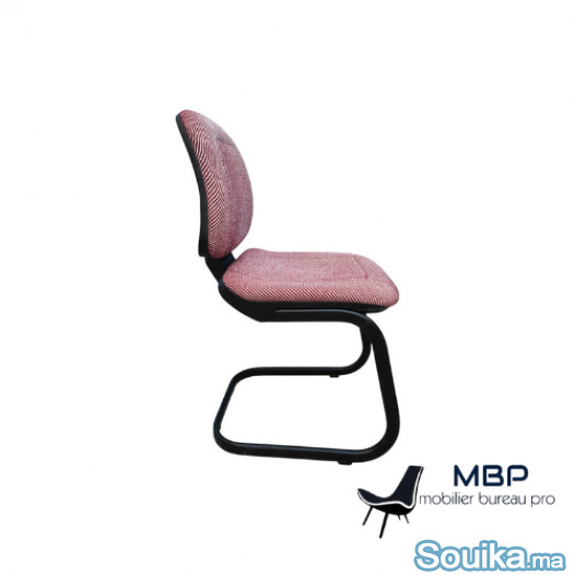 Chaise visiteur Magenta tissu bordeau promo