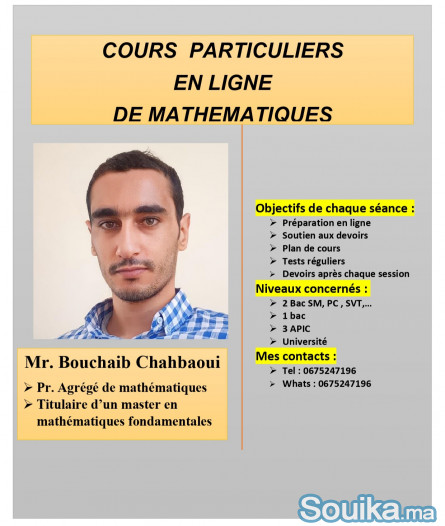 Cours de soutien en mathématiques