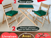 Ensemble 2 chaises et table salle à manger